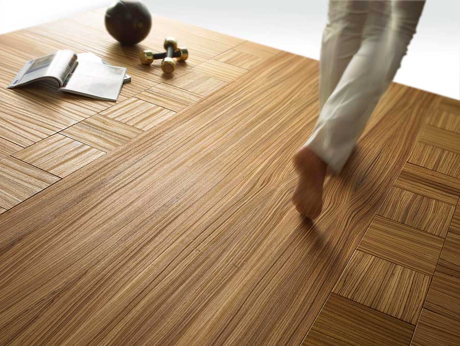 ambientazione di un parquet zebrawood